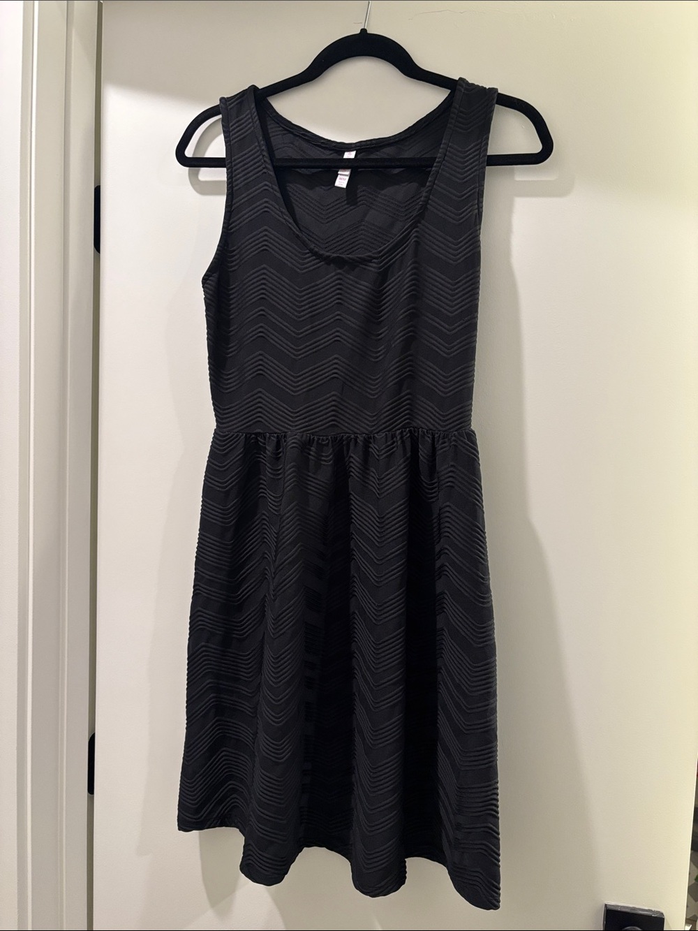 Xhilaration Black Textured Chevron Mini Dress